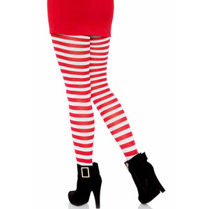Leg Avenue – Collants rayures blanc/rouge