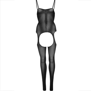 Bodystocking opaque à jarretelles