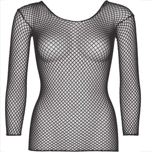 Chemise résille manches longues en élasthanne