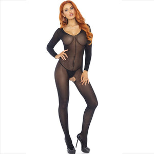 Bodystocking voile manches longues
