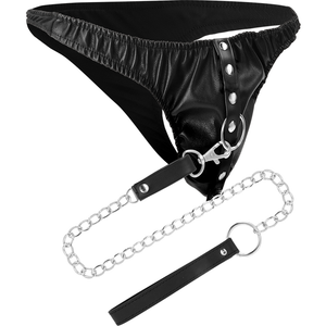 Darkness – String de soumission avec chaîne en métal