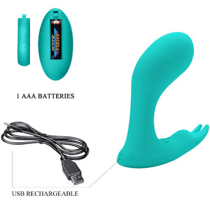 Pretty Love – Télécommande à vibration et pulsation idabelle bleu