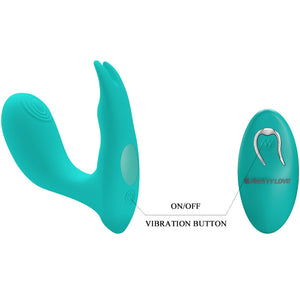 Pretty Love – Télécommande à vibration et pulsation idabelle bleu