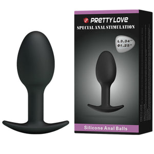 Pretty Love – Plug anal en silicone 6.5 cm noir
