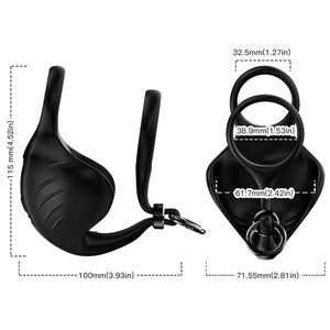 Armony – Anneau vibrateur manta scrotum télécommande noir