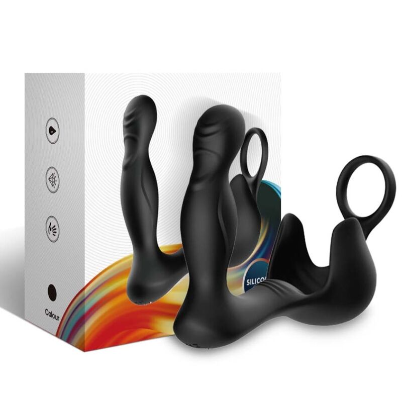 ARMONY - SURROUND VIBRADOR ANAL &amp; ESTIMULADOR TESTICULOS &amp; ANILLO CONTROL REMOTO NEGRO