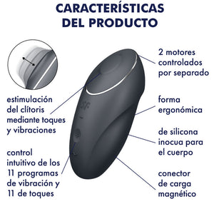 Satisfyer – Tap & climax 1 vibrateur lay-on gris