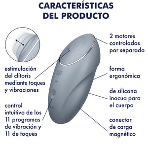 Satisfyer – Tap & climax 1 vibrateur lay-on gris