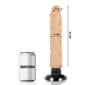 Basecock – Vibrateur réaliste 2-1 naturel 20 cm -o- 4 cm
