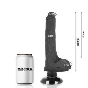 Basecock – Vibrateur réaliste 2-1 noir 18.5 cm -o- 4 cm