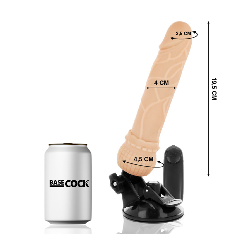 BASECOCK - VIBRADOR REALISTIC CONTROL REMOTO NATURAL 19.5 CM -O- 4 CM