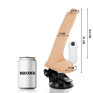 Basecock – Vibrateur réaliste télécommande noir 19 cm -o- 4 cm