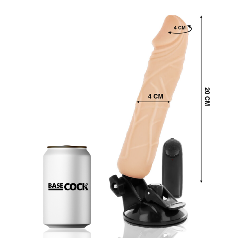 BASECOCK - VIBRADOR REALISTIC CONTROL REMOTO NATURAL 20 CM -O- 4 CM