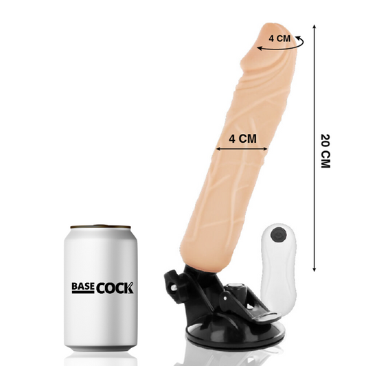 BASECOCK - VIBRADOR REALISTIC CONTROL REMOTO NATURAL 20 CM -O- 4 CM