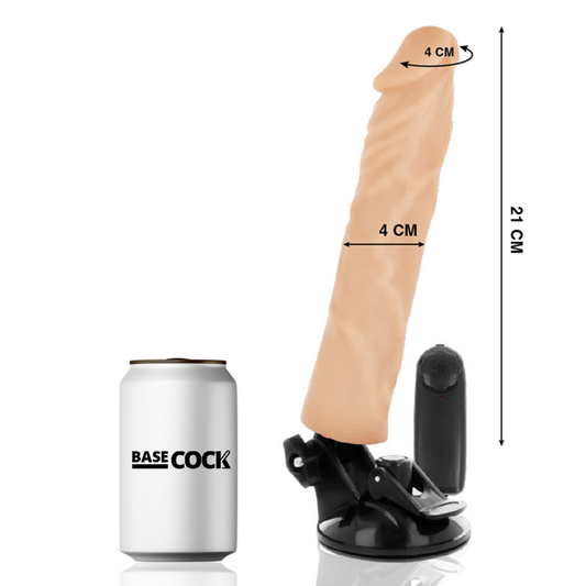 BASECOCK - VIBRADOR REALISTIC CONTROL REMOTO NATURAL 21 CM -O- 4 CM