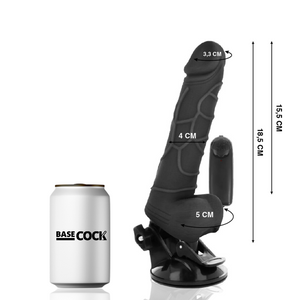 Basecock – Vibrateur réaliste télécommande noir 18.5 cm -o- 4cm