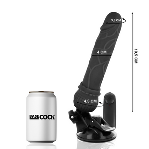Basecock – Vibrateur réaliste télécommande noir 19.5 cm -o- 4 cm
