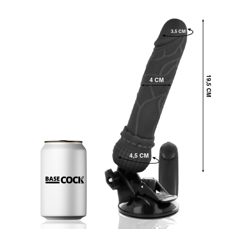 BASECOCK - VIBRADOR REALISTIC CONTROL REMOTO NATURAL 19.5 CM -O- 4 CM