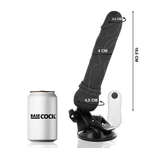 Basecock – Vibrateur réaliste télécommande noir 19.5 cm -o- 4 cm