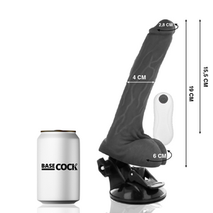 Basecock – Vibrateur réaliste télécommande noir 19 cm -o- 4 cm