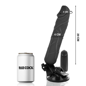 Basecock – Vibrateur réaliste télécommande noir 20 cm -o- 4 cm