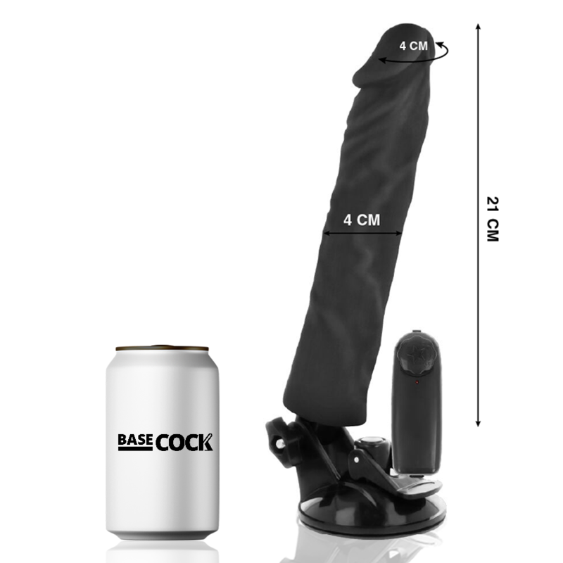 BASECOCK - VIBRADOR REALISTIC CONTROL REMOTO NATURAL 21 CM -O- 4 CM