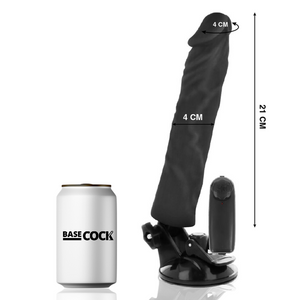 Basecock – Vibrateur réaliste télécommande noir 21 cm -o- 4 cm