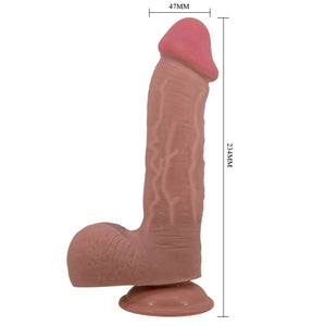 Pretty Love – Série sliding skin gode réaliste avec ventouse sliding skin marron 23,4 cm