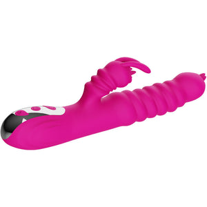Armony – Vibrateur multifonction rabbit double langue effet chaleur fuchsia