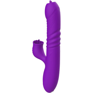 Armony – Vibrateur lapin entièrement g spot avec langue stimulante effet chaleur violet