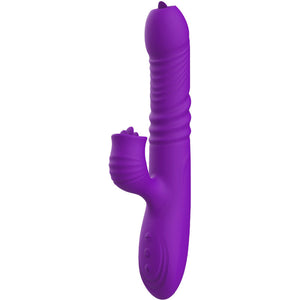 Armony – Vibrateur lapin entièrement g spot avec langue stimulante effet chaleur violet