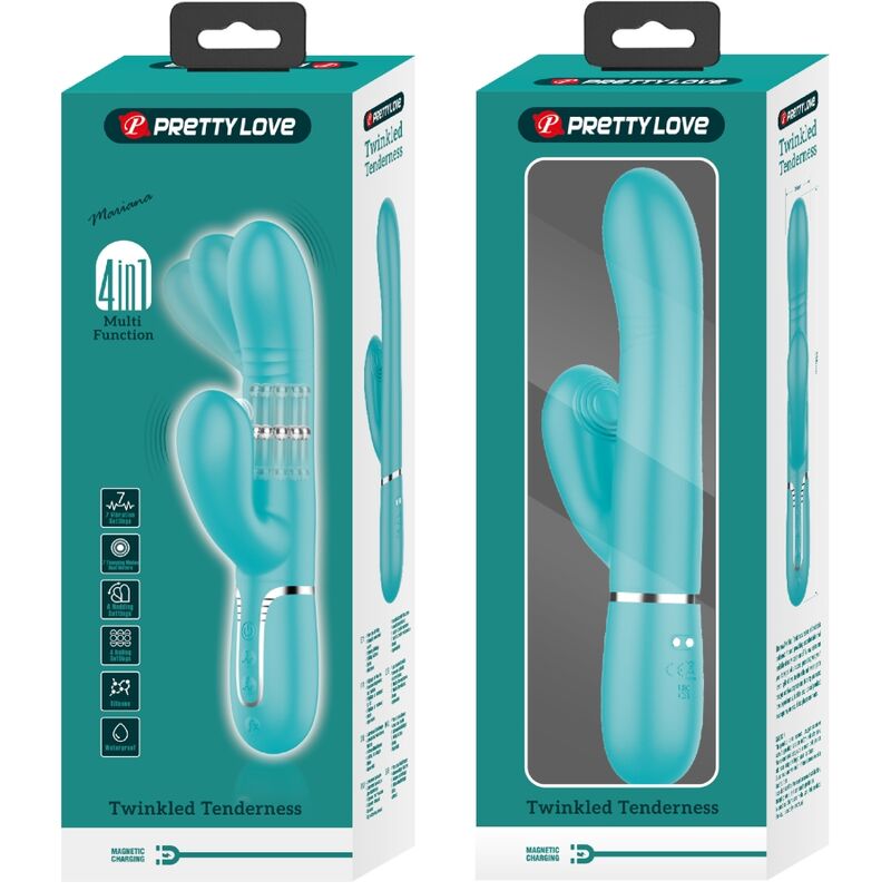 PRETTY LOVE - VIBRADOR PUNTO G MULTIFUNCIÓN GREEN AGUA