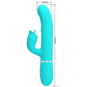 Pretty Love – Vibrateur lapin à lécher vert aqua