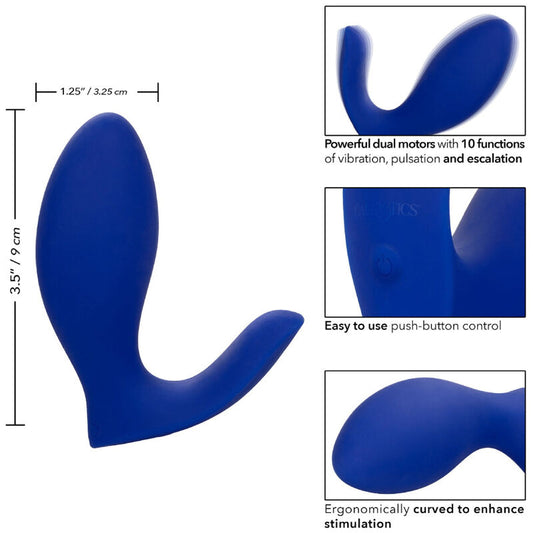 CALEXOTICS - ADMIRAL RIMMING ESTIMULADOR &amp; VIBRADOR PROSTATA AZUL