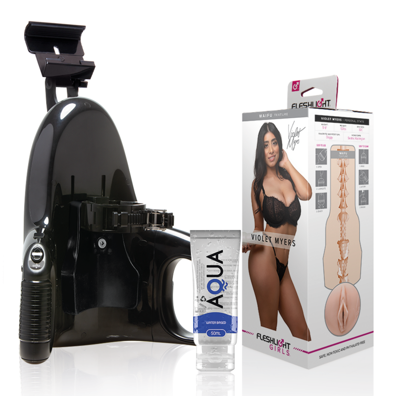 Fleshlight – Violet myers waifu + lancement universel + lubrifiant de qualité aqua 50 ml
