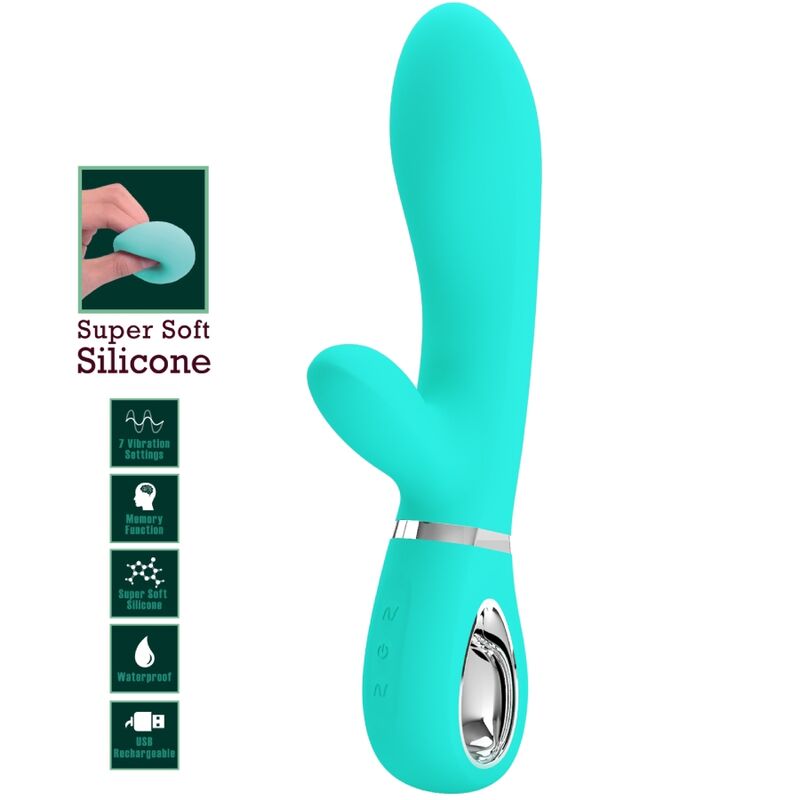 PRETTY LOVE - THOMAS VIBRADOR PUNTO G MULTIFUNCTIONAL GREEN AGUA