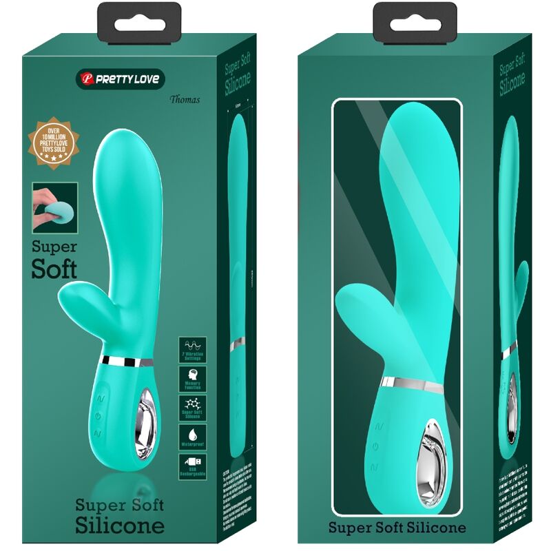 PRETTY LOVE - THOMAS VIBRADOR PUNTO G MULTIFUNCTIONAL GREEN AGUA
