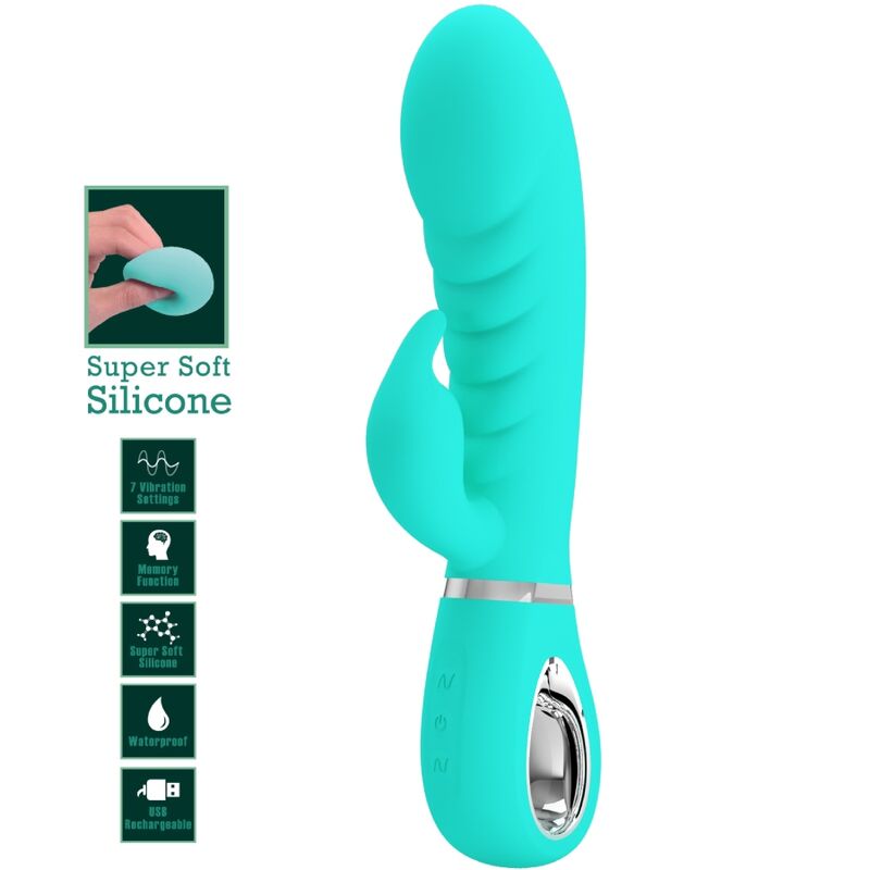 PRETTY LOVE - PRESCOTT VIBRADOR PUNTO G MULTIFUNCTION GREEN AGUA