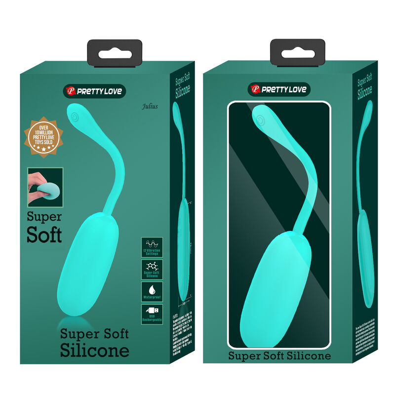 PRETTY LOVE - JULIUS HUEVO WATERPROOF &amp; RECHARGEABLE VIBRADOR VERDE AGUA