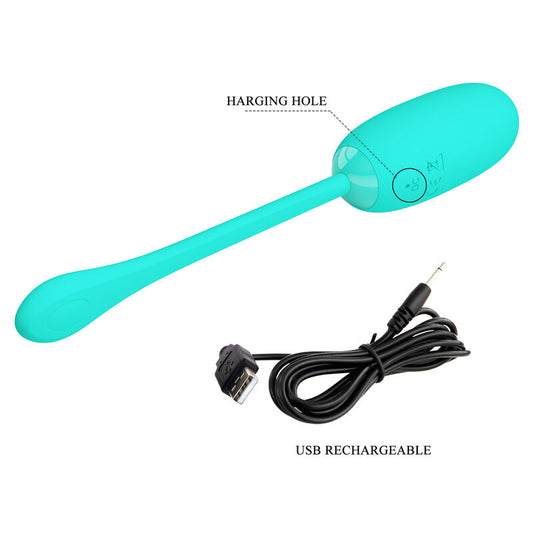 PRETTY LOVE - JULIUS HUEVO WATERPROOF &amp; RECHARGEABLE VIBRADOR VERDE AGUA
