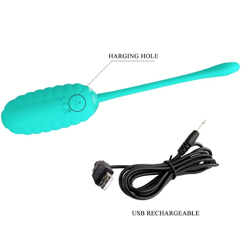 PRETTY LOVE - KIRK HUEVO RECHARGEABLE VIBRADOR VERDE AGUA