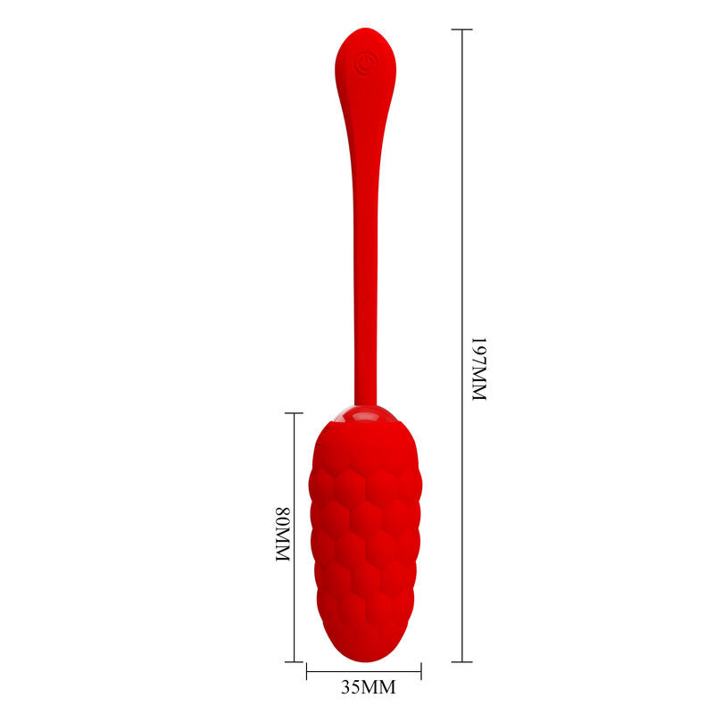 PRETTY LOVE - HUEVO VIBRADOR WITH TEXTURA MARINA RECARGABLE ROJO