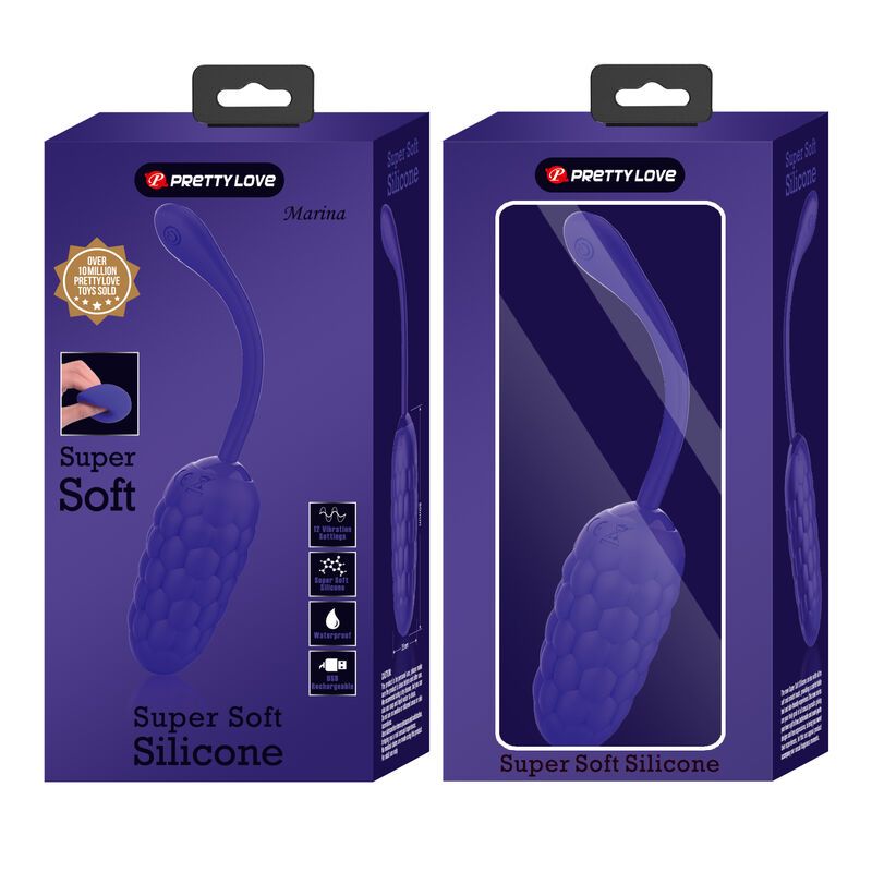 PRETTY LOVE - HUEVO VIBRADOR WITH TEXTURA MARINA RECARGABLE LILA