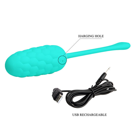 PRETTY LOVE - HUEVO VIBRADOR WITH TEXTURA MARINA RECARGABLE GREEN AGUA