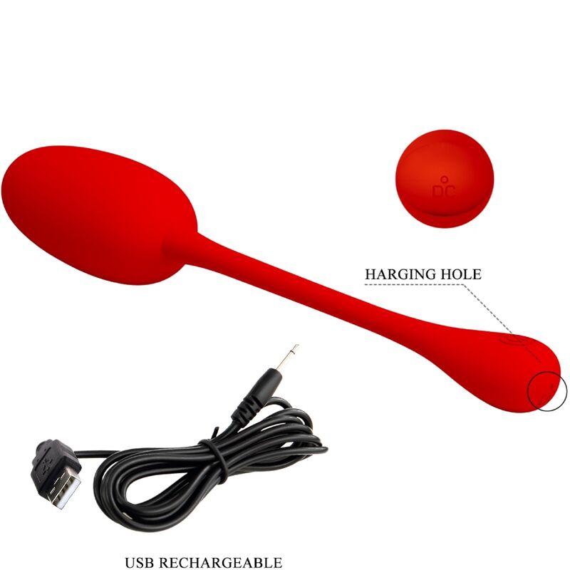 PRETTY LOVE - KNUCKER HUEVO RECARGABLE VIBRADOR ROJO