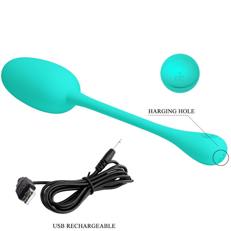 PRETTY LOVE - KNUCKER HUEVO RECARGABLE VIBRADOR VERDE AGUA