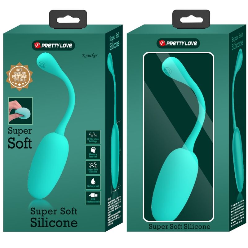 PRETTY LOVE - KNUCKER HUEVO RECARGABLE VIBRADOR VERDE AGUA