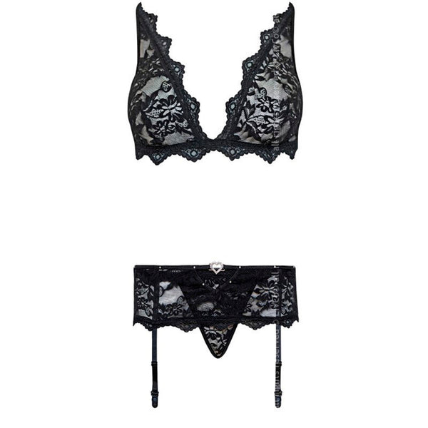Livco Corsetti Fashion – Belita lc 90231 soutien-gorge + culotte + jarretière noir