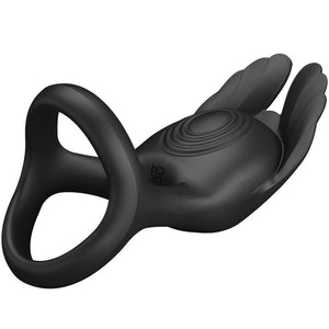 Pretty Love – Silas anneau pénis vibrant 7 vibrations silicone noir