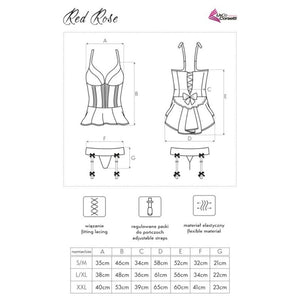 Livco Corsetti Fashion – Rose rouge lc 90130 corset + culotte rouge